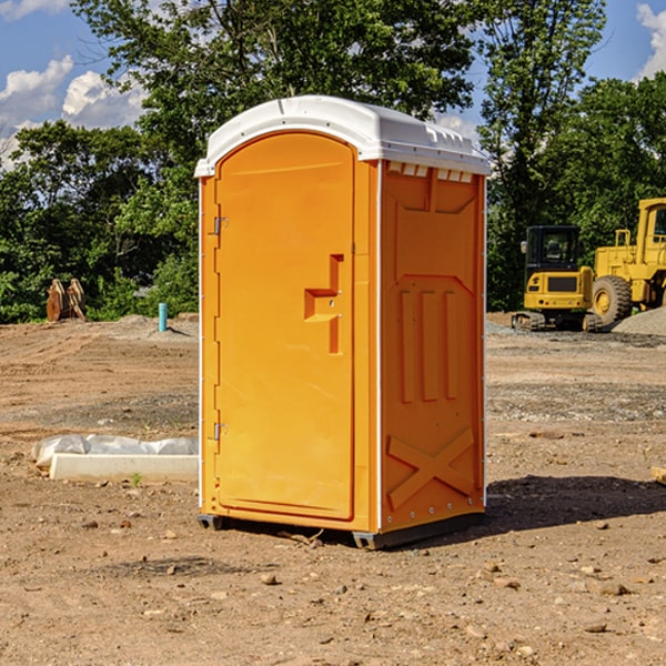 how often are the portable restrooms cleaned and serviced during a rental period in Afton OK